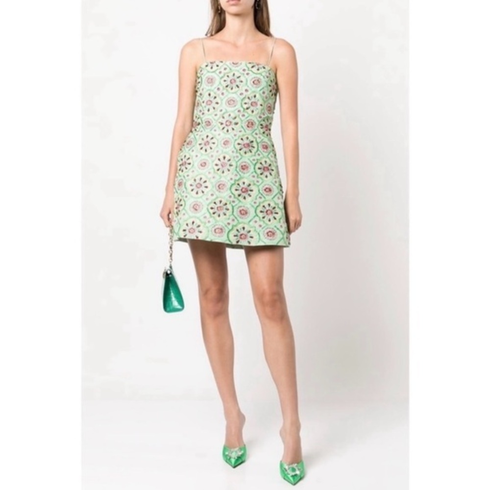 ALICE + OLIVIA LAWRENCE EMBROIDERED MINI DRESS